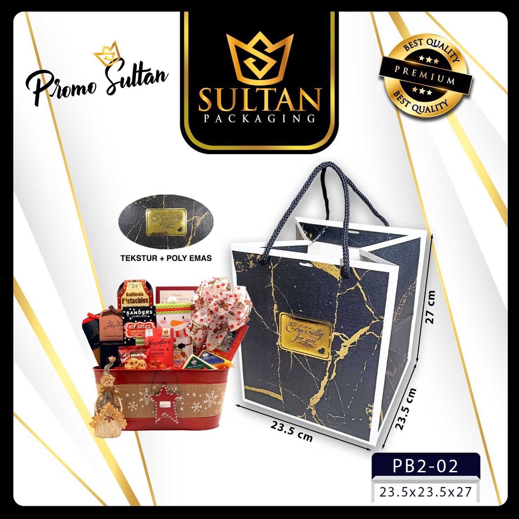 Paper Bag - Goddie Bag Color Marble - Tas Paper Bag Souvenir Jumbo Uk 24x24x27 cm - PB2 - Image 3