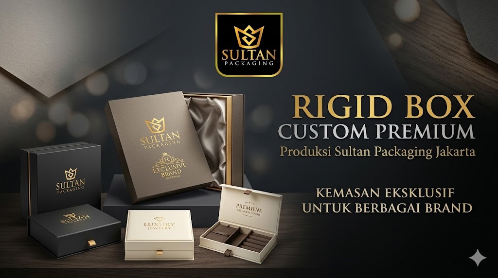 Rigid box custom premium produksi Sultan Packaging Jakarta – kemasan eksklusif untuk berbagai brand