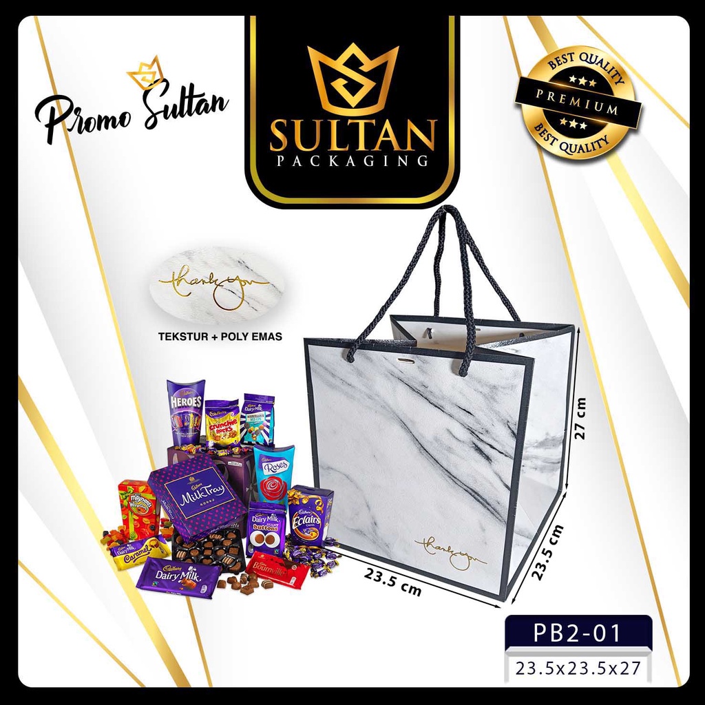 Paper Bag - Goddie Bag Color Marble - Tas Paper Bag Souvenir Jumbo Uk 24x24x27 cm - PB2 - Image 2