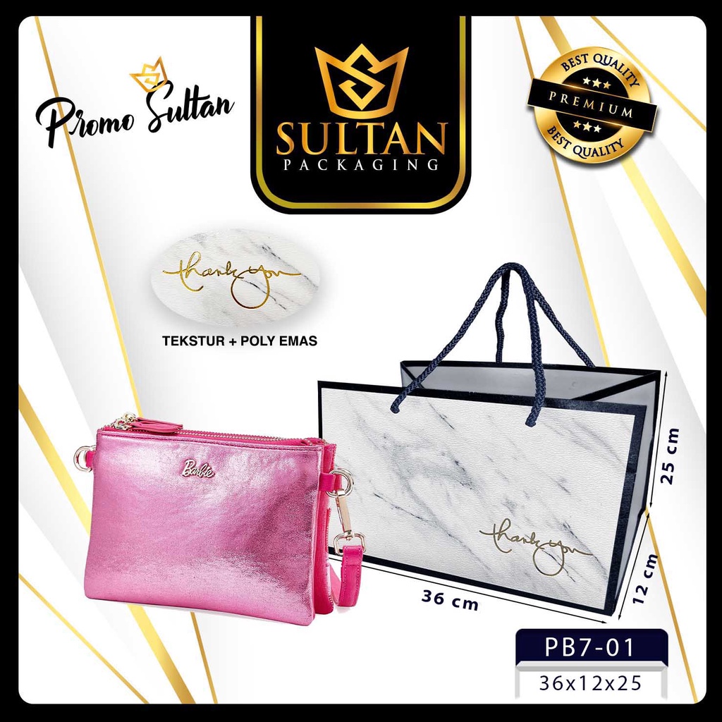 Paper Bag - Kantong Hadiah Marble - Tas Goddie Bag Jumbo Motif Marble - PB7 - Image 2