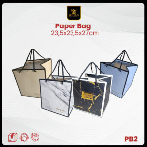 Paper Bag - Goddie Bag Color Marble - Tas Paper Bag Souvenir Jumbo Uk 24x24x27 cm - PB2