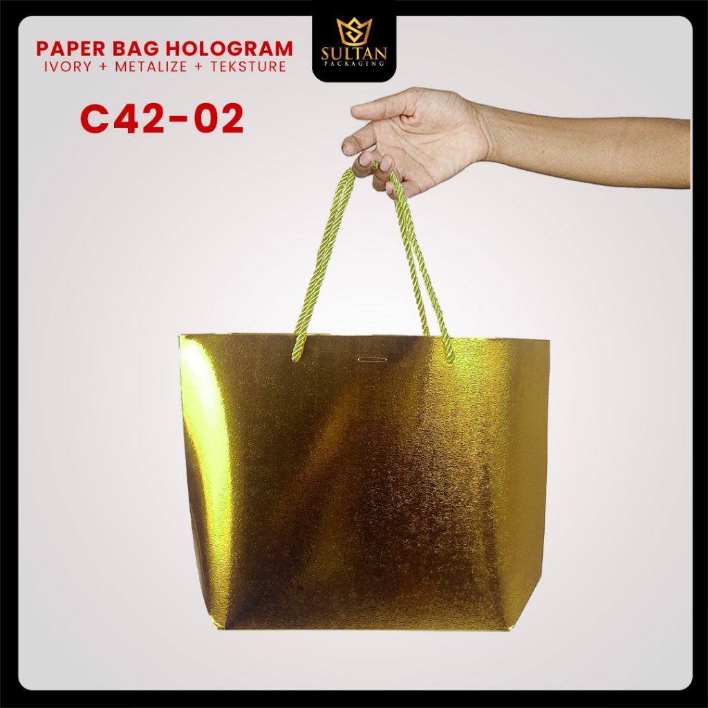 Paper Bag Souvenir Metalize Hologram/Tas Kado Hadiah Pernikahan/Goddie Bag/C42 - Image 4