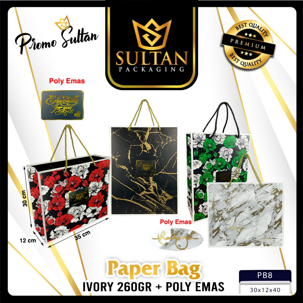 Paper Bag - Goddie Bag Rose Marble - Tas Hadiah aestetic kado ulang tahun jumbo - PB8