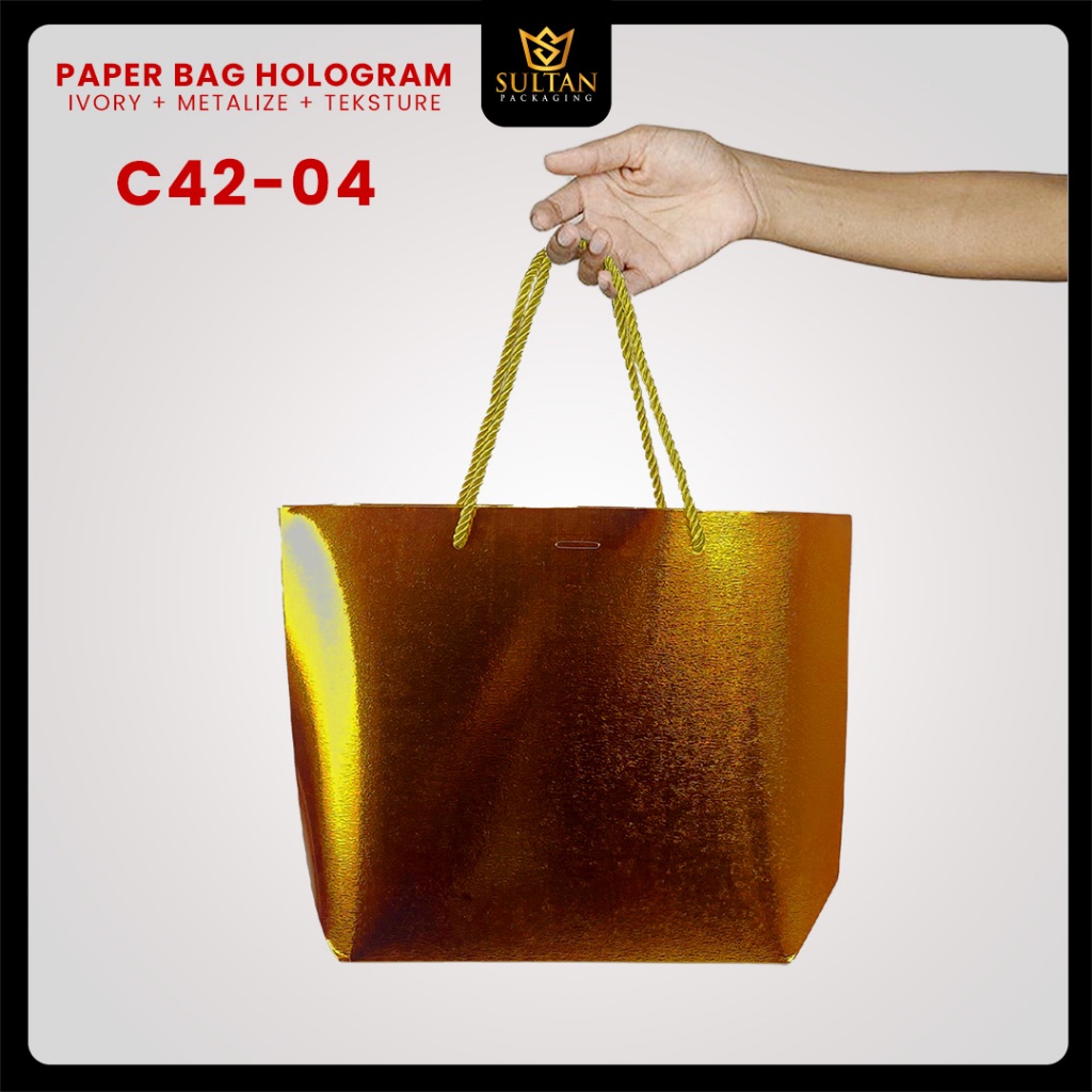Paper Bag Souvenir Metalize Hologram/Tas Kado Hadiah Pernikahan/Goddie Bag/C42 - Image 6