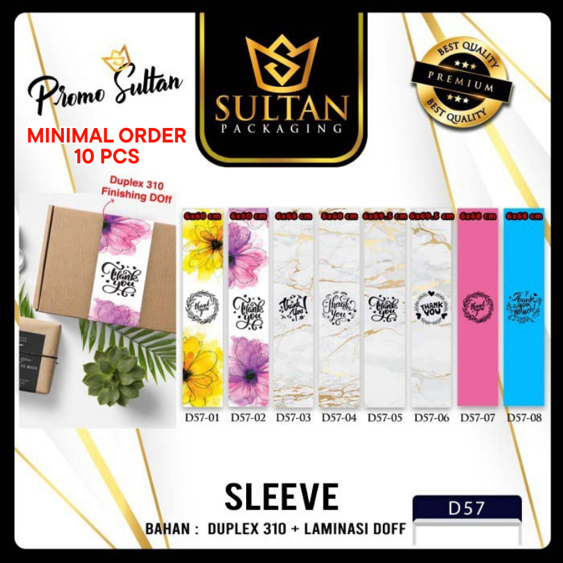 SULTAN - Sleeve Box Thanks You - Paper Belt Thank you Uk 60x6 Cm - D57