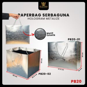 Paper Bag Hadiah Jumbo PB20-01 Motif Ekstetik Premium Gift Bag Tas Kado Jinjing 37,5 cm x 15 cm x 35 cm