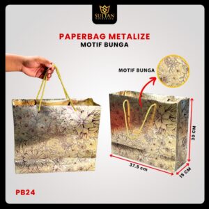 Paper Bag Hadiah Jumbo PB24 Motif Metalize Bunga Gift Bag Tas Kado Jinjing