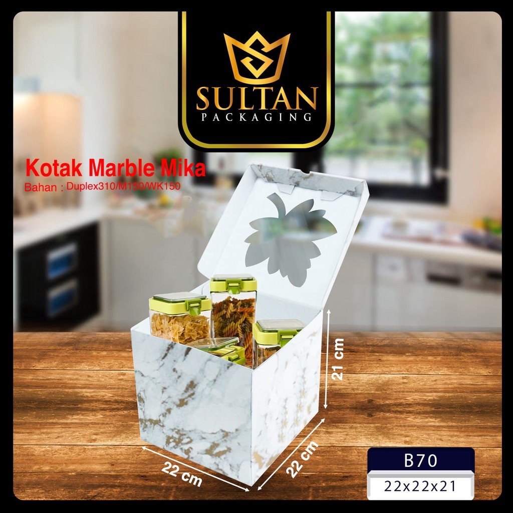 Box Hampers - Box Packaging Large - Kotak Dus Jumbo Motif Marble Uk 22x22x21cm - A1-12 - Image 5