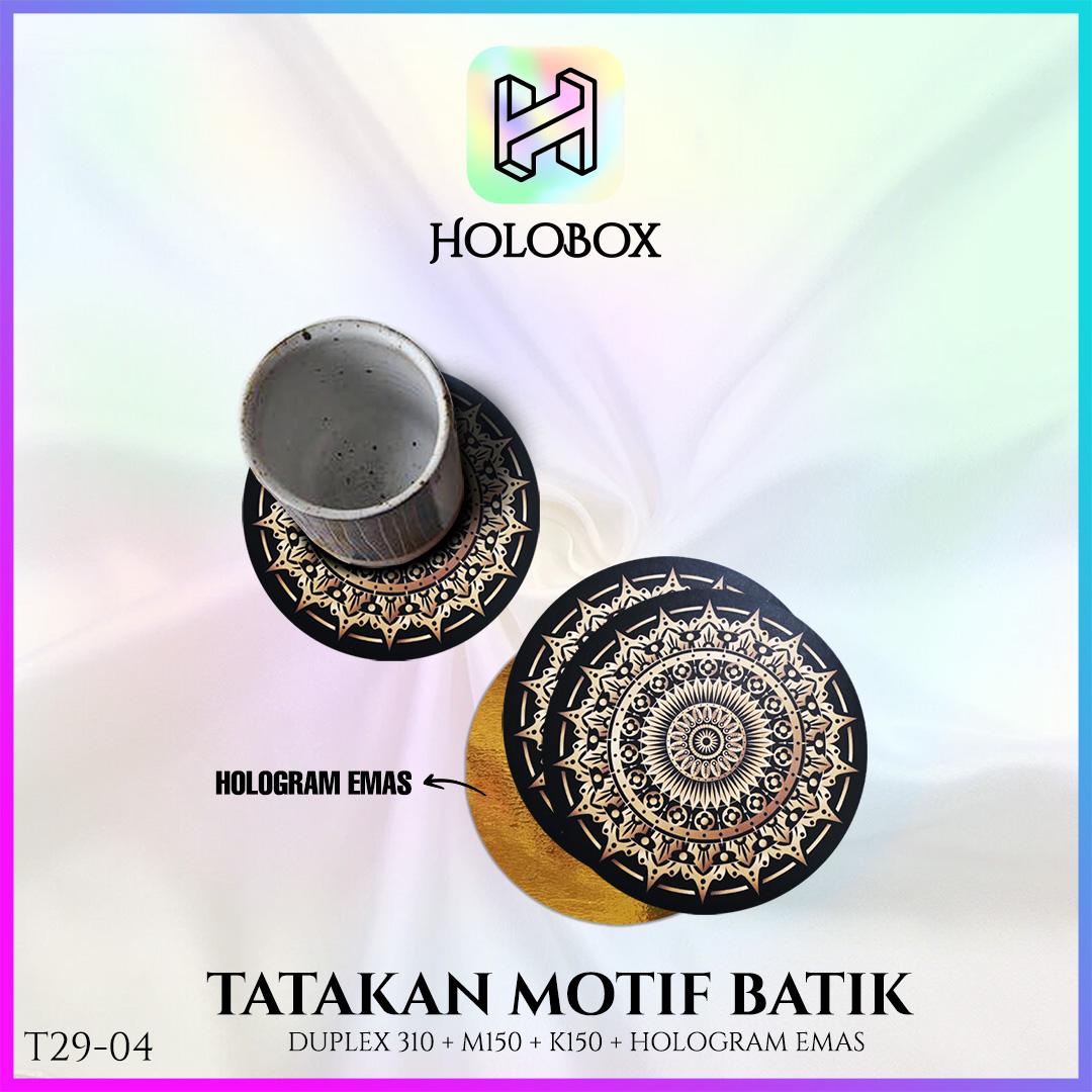 Tatakan Gelas Coaster Alas Anti Panas Cangkir Coffee T29 bulat gold - Image 5