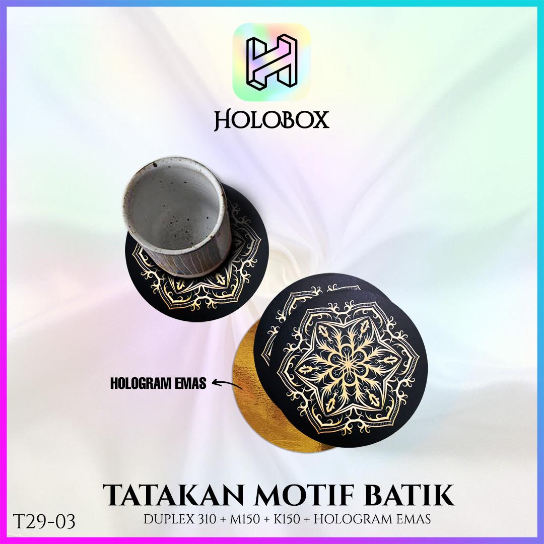 Tatakan Gelas Coaster Alas Anti Panas Cangkir Coffee T29 bulat gold - Image 4