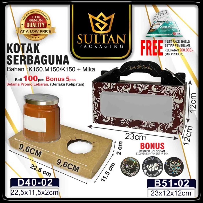 Kotak Hampers - Box Jar Packaging - Wadah Box Toples 2 Sekat Uk 23x12x12 - A2-25 - Image 6