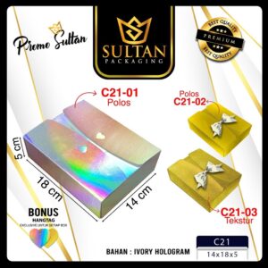 SULTAN - Gift box Hologram - Kotak Kado Hadiah Premium bahan Hologram - C21
