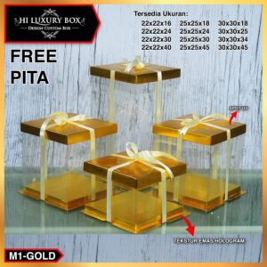 Kotak Kado Mika Packaging Kue Tutup Hologram Spot Uv Box Uk 22x22