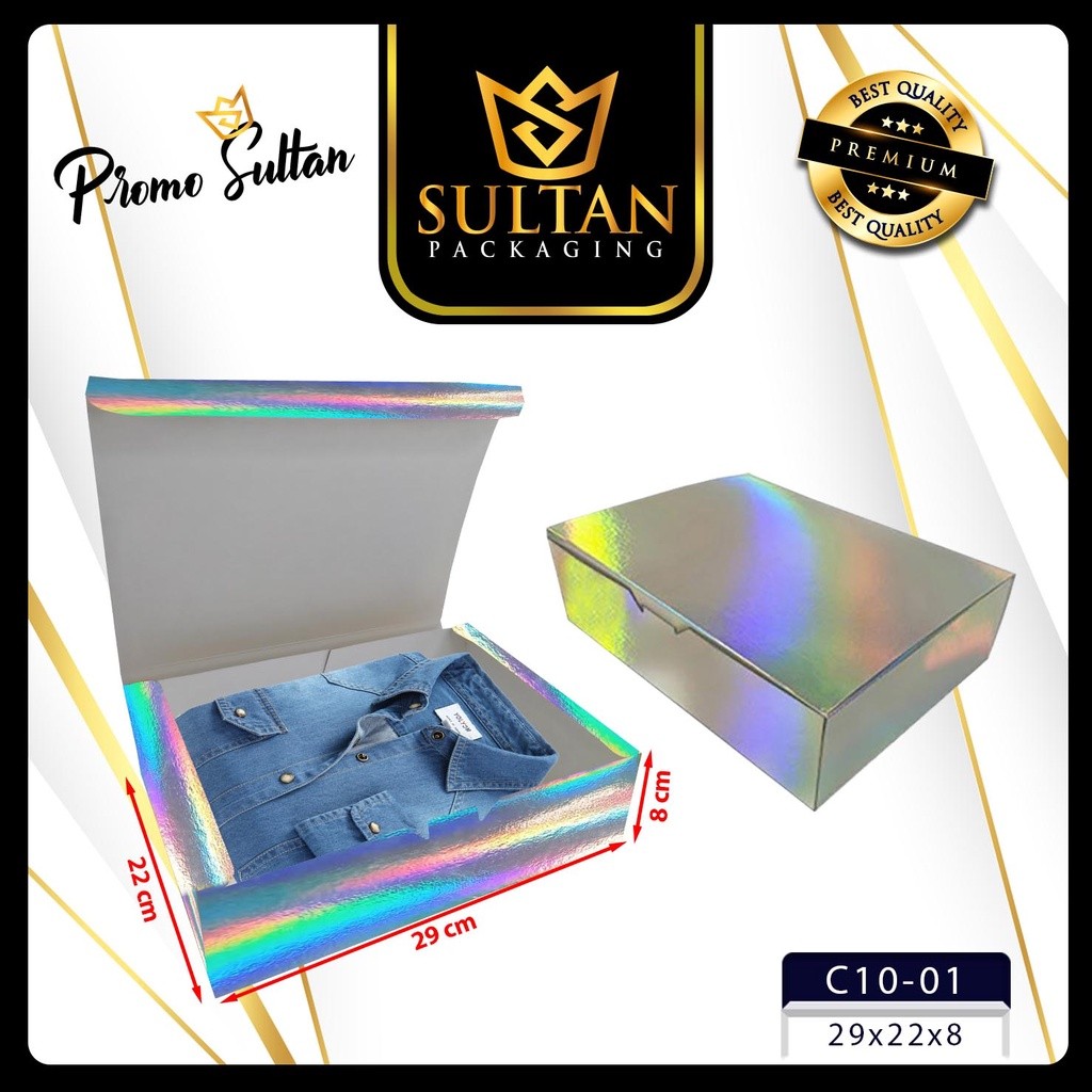 SULTAN - Gift Box Gold Color | Kotak Kado Hologram Emas Premium - C10 - Image 3