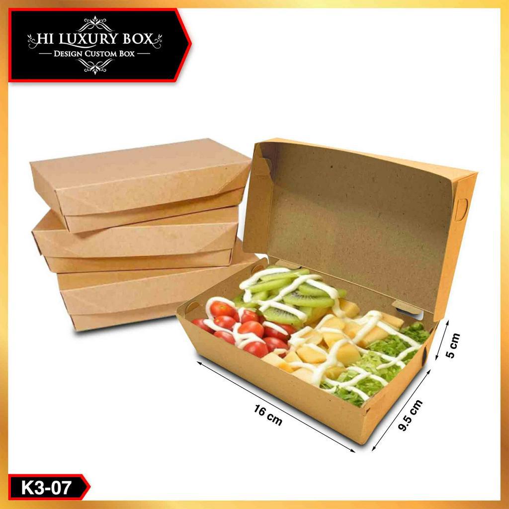 Box Nasi/Box Kraft polos/Kotak Nasi/Box Murah/Box Polos/ Size M & L K3-07