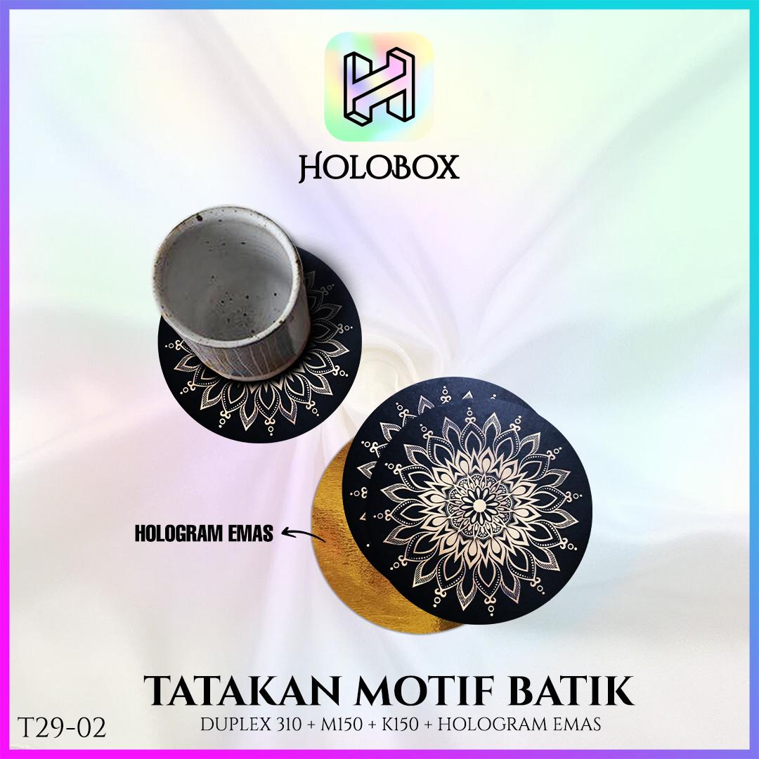 Tatakan Gelas Coaster Alas Anti Panas Cangkir Coffee T29 bulat gold - Image 3