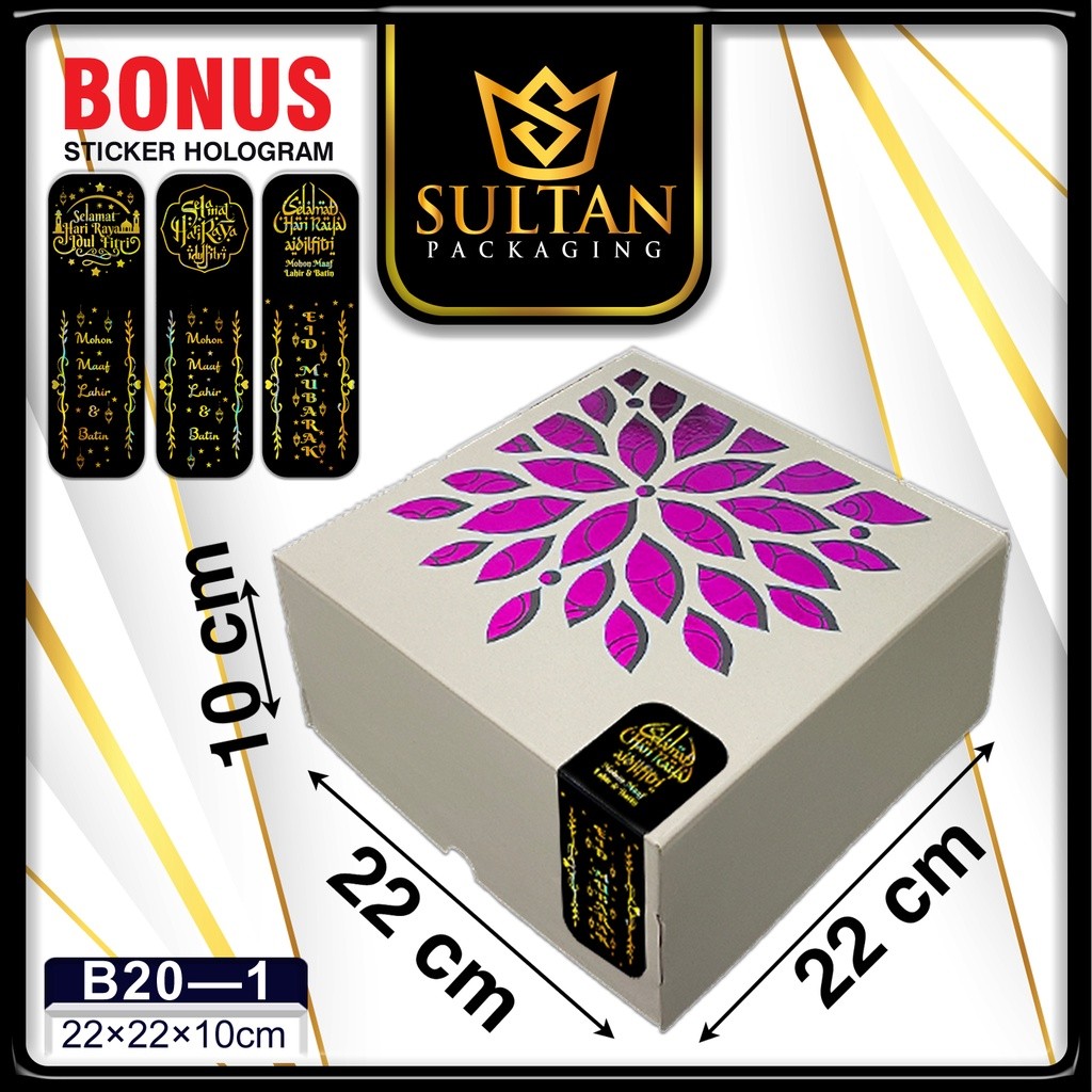 Cake Box - Kotak Makanan Motif Bunga - Bungkus Makanan Mewah - Tempat Berkat Mewah - B20 - Image 3
