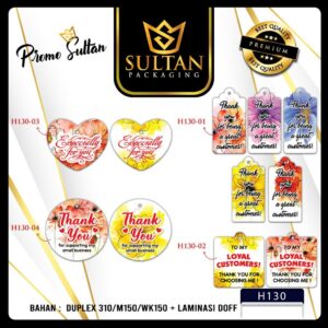 Hangtag - Kartu Ucapan Terima Kasih - Tag Label Thank You Isi 20 Pcs - H130