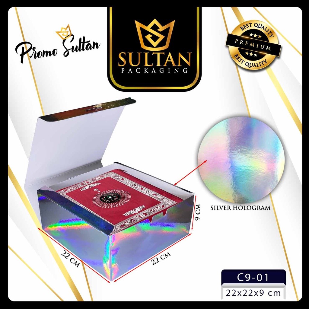 Kotak Kado Hologram - Gift Box Hadiah Hologam Emas - Kotak Hadiah Mewah Motif Hologram Emas - C9 - Image 3