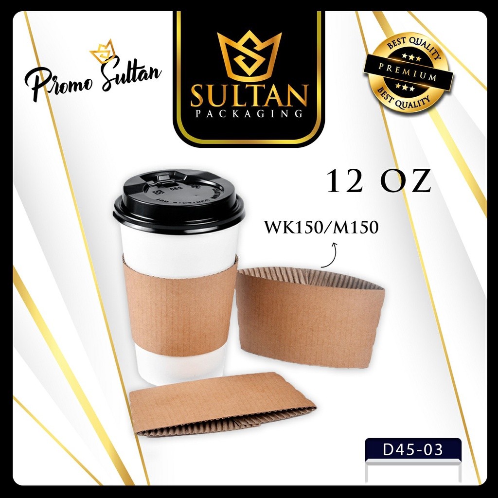 SULTAN - Paper Cup Sleeve - Paper Cup Minuman Anti Panas - 8oz & 12oz - D45 - Image 4