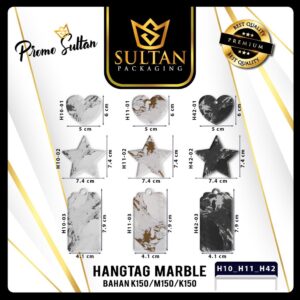 Hangtag | Hangtag Murah | Label baju | Hangtag Gold Marble | (H11)