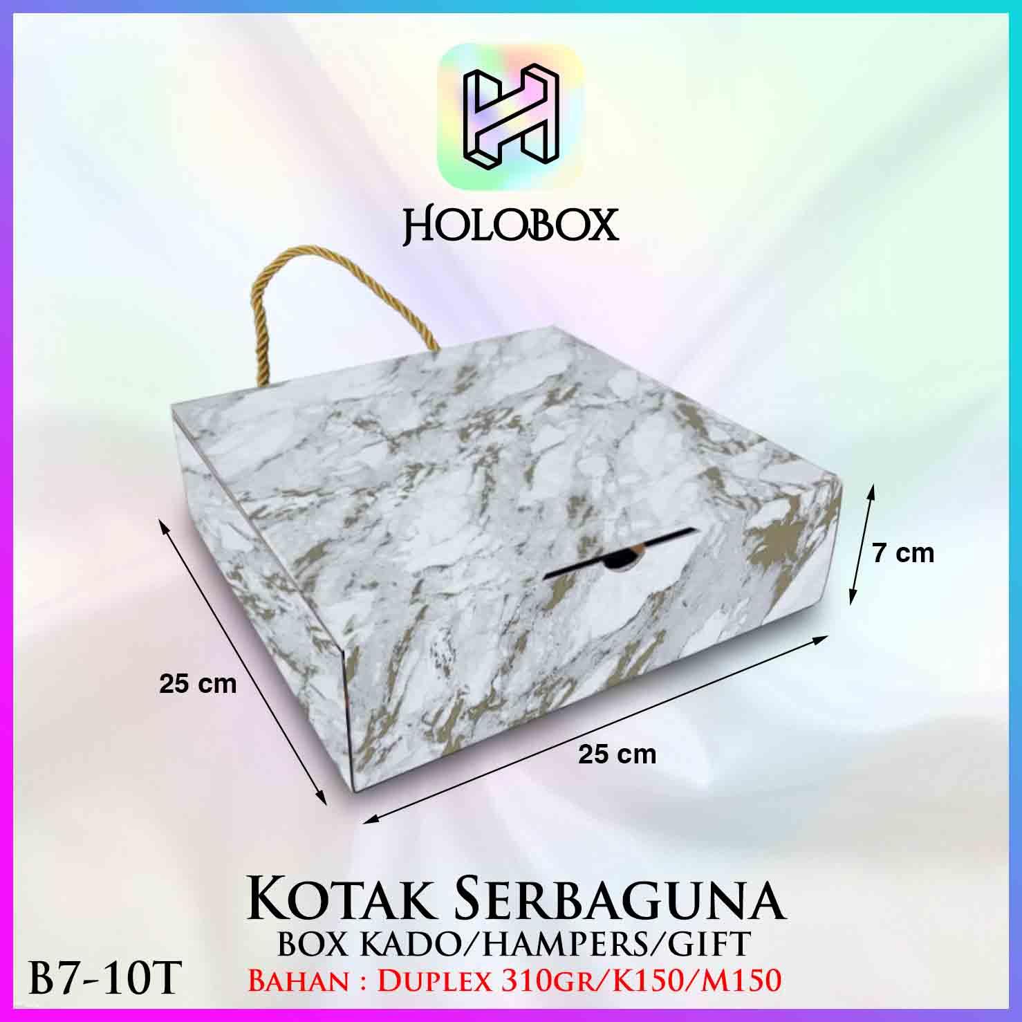 HOLOBOX Kotak Kado Baju B7 - Kotak Mika Marble - Kotak Souvenir 25x25x7 cm - Bahan Duplex 310GR/M150 - Motif Marble - Foto Plastik - FREE HANGTAG EKSLUSIF - Image 5