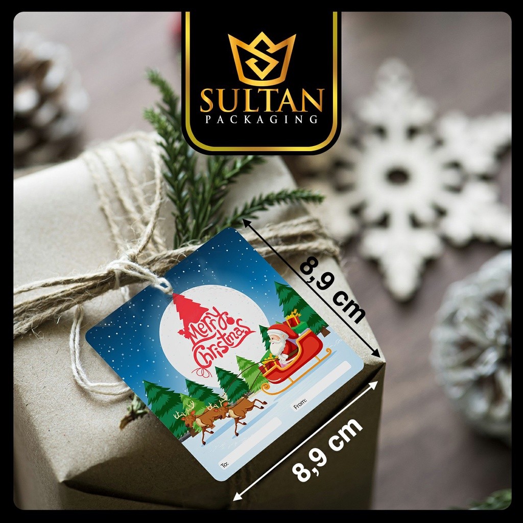 Hangtag|Label Baju|Hangtag Natal|Ivory|Murah|Merry Christmas|8.9x8.9| H16 - Image 4