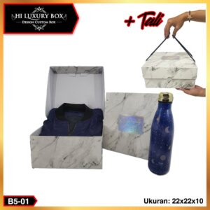 Kotak Kue / Cake Box / Hampers Box Marble Mika/ Packaging Kue / 22x22x10 / B5M