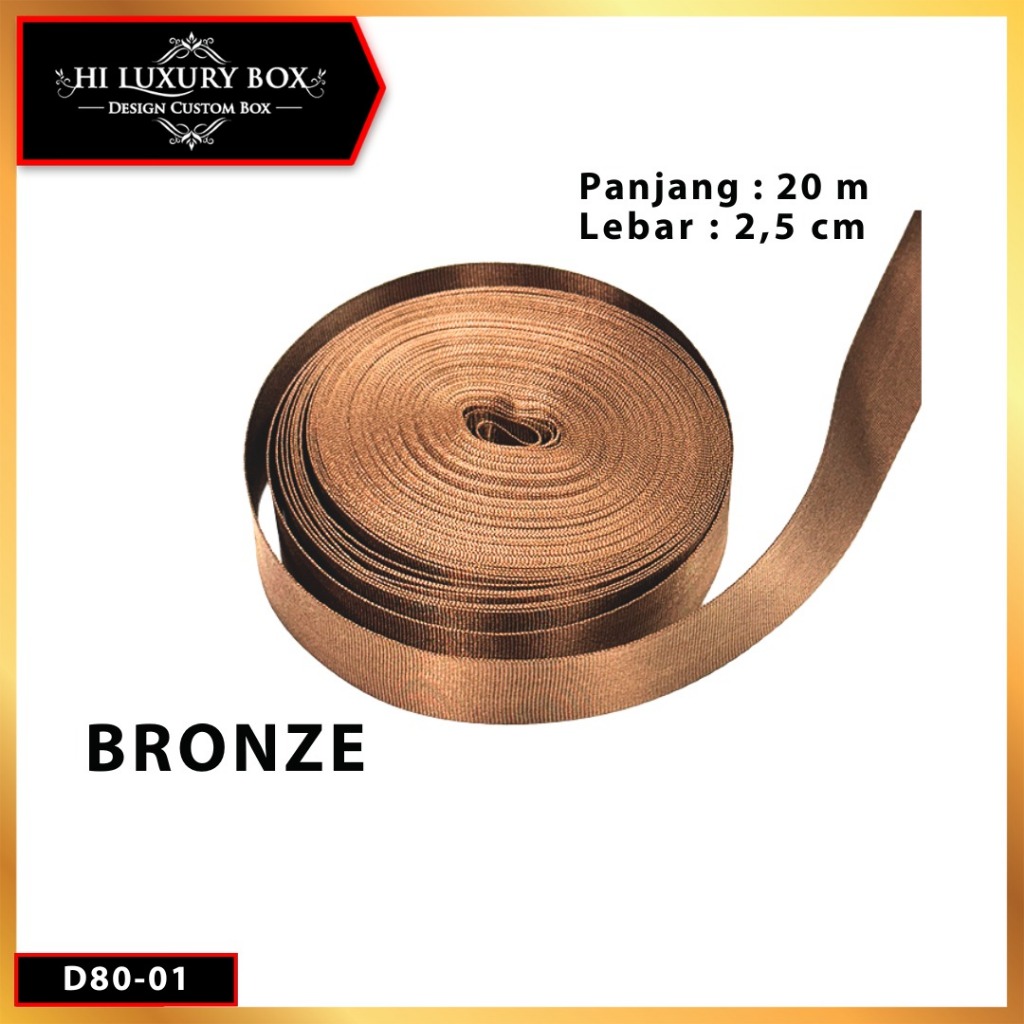 Pita Grosgrain Kado 1 Inch 2.5 cm Panjang 20 Meter D80 Satin Ribbon untuk Kado dan Bucket| D80