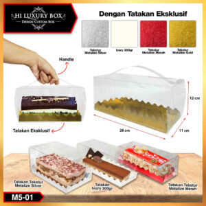 Kotak Mika Plastik Souvenir Box Kue Transparant Packaging - M5