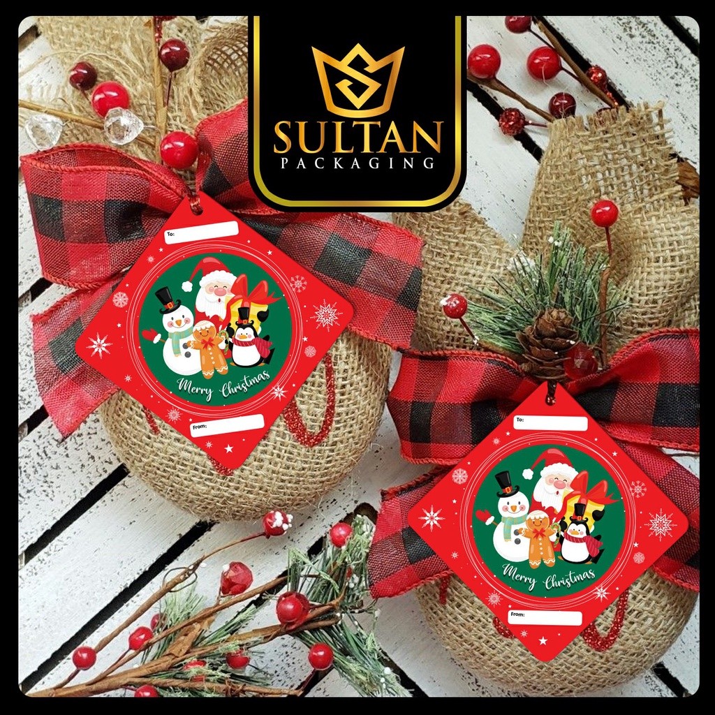 Hangtag|Label Baju|Hangtag Natal|Ivory|Murah|Merry Christmas|8.9x8.9| H16 - Image 2