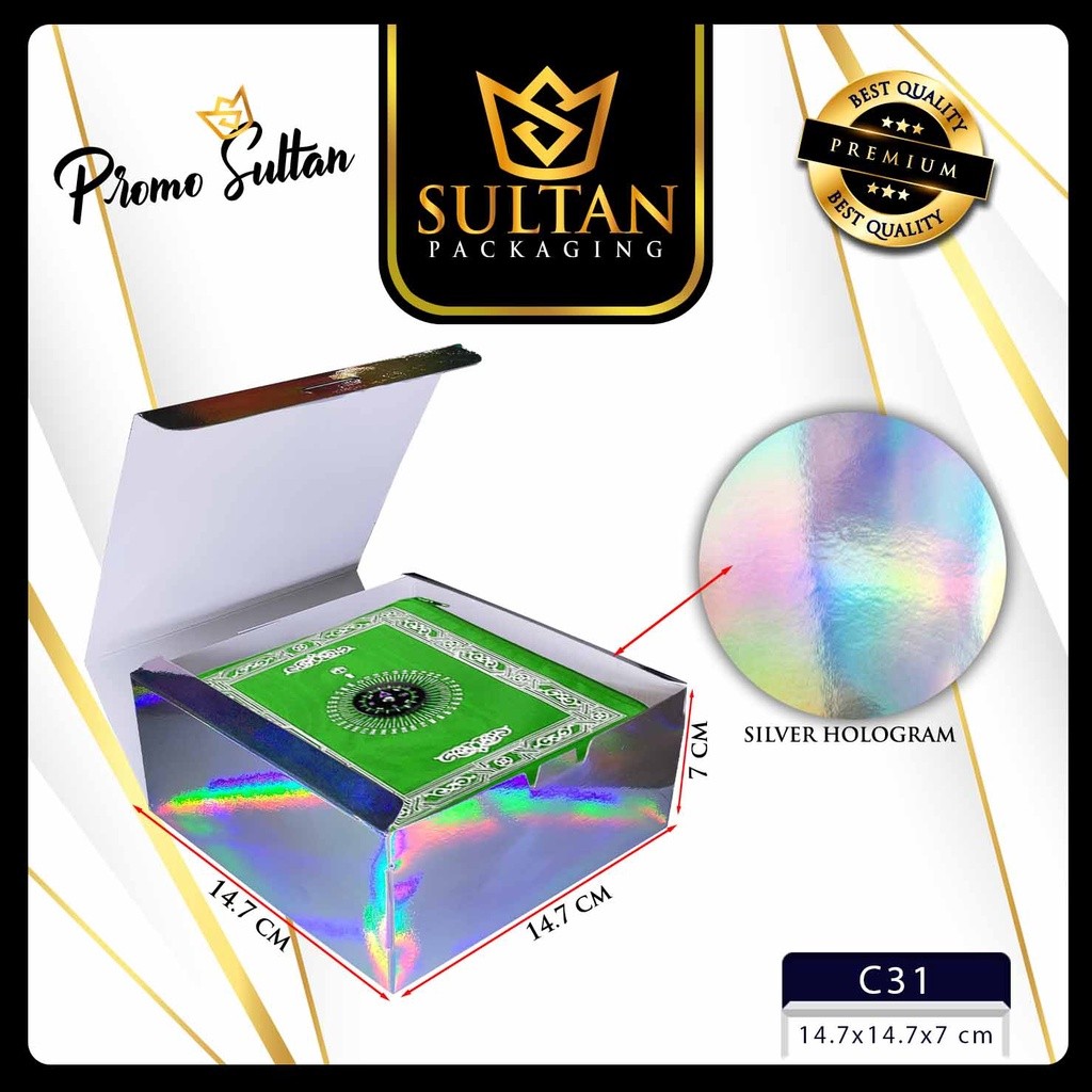 Kotak Kado Hologram - Gift Box Hadiah Hologam Emas - Kotak Hadiah Mewah Motif Hologram Emas - C9 - Image 5