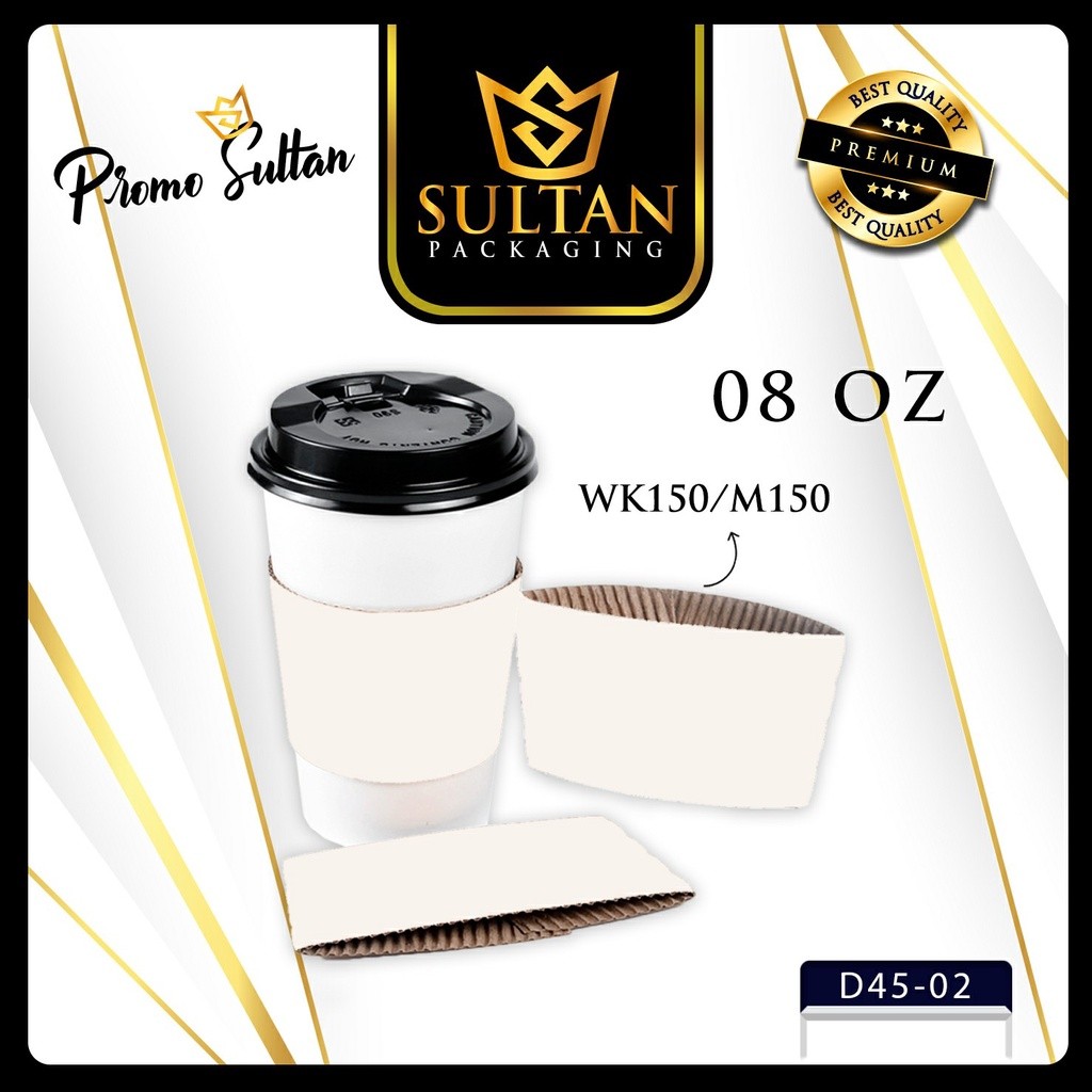 SULTAN - Paper Cup Sleeve - Paper Cup Minuman Anti Panas - 8oz & 12oz - D45 - Image 3