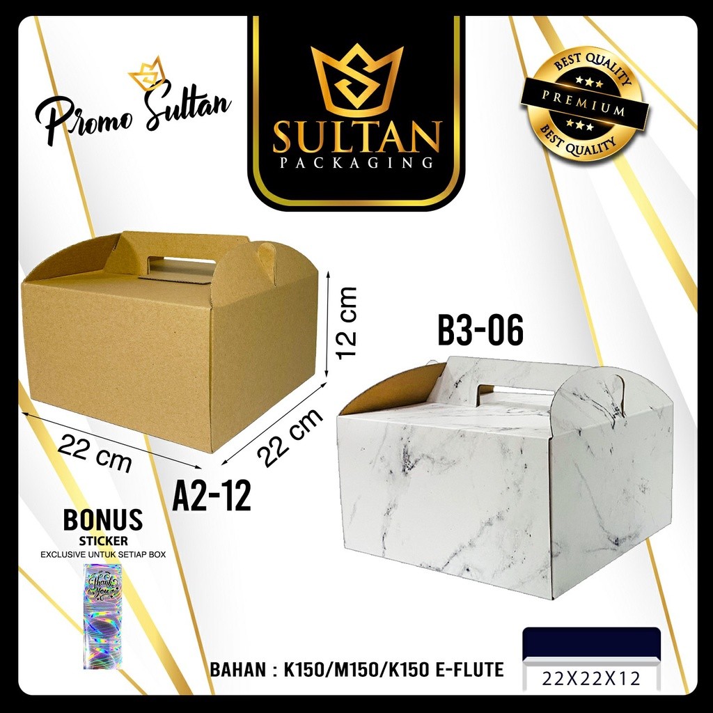 Cake Box - Dus Packaging Kue - Kotak Hampers Kue Ulang Tahun - A2-12 - Image 2