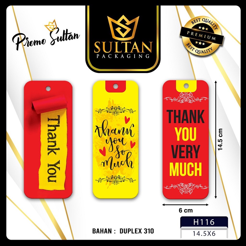 Hangtag - Tag Label Aksesoris - Hangtag Ucapan Terima Kasih - H116