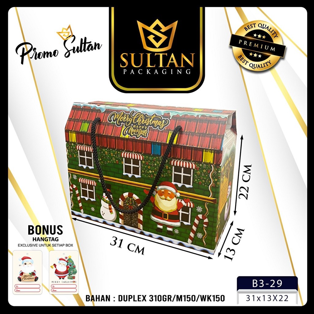 Box Merry Chrismas - Dus Hampers Natal - Kotak Hadiah Special Hari Natal - B3-29 - Image 3