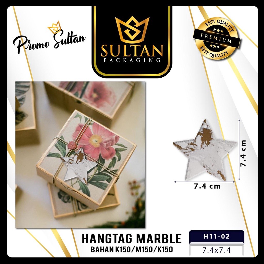 Hangtag | Hangtag Murah | Label baju | Hangtag Gold Marble | (H11) - Image 3