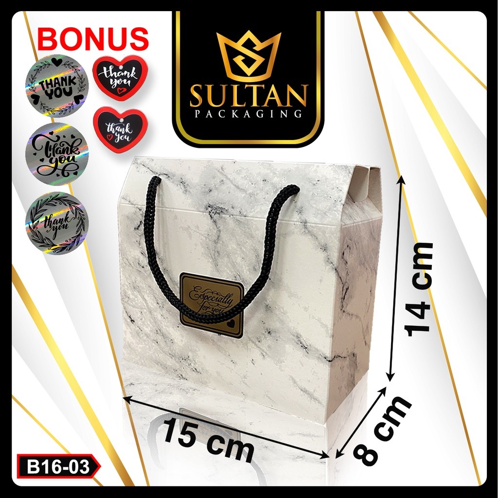 Box Hampers - Dus Kado - Box Souvenir Marble Hitam Mewah Uk15X8X14 cm - B16 - Image 3