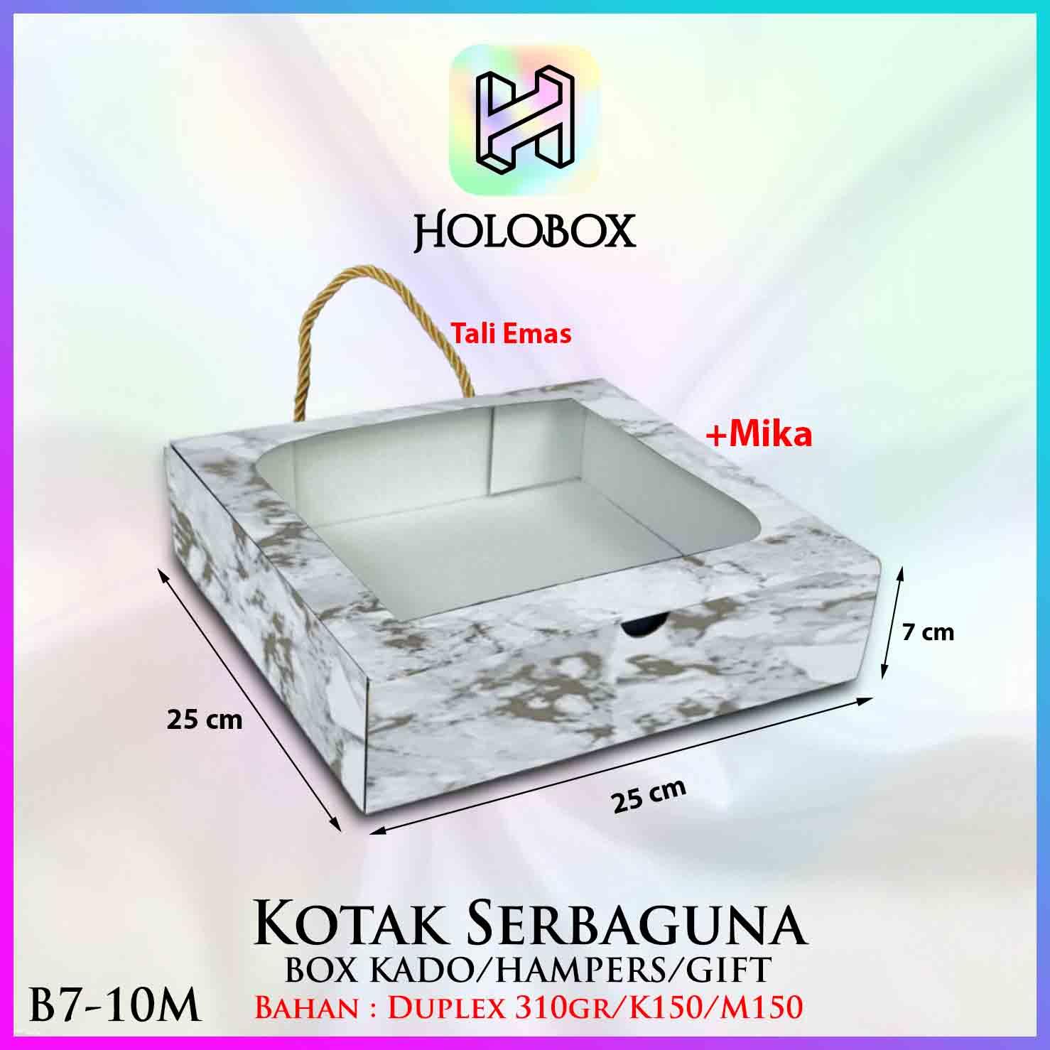 HOLOBOX Kotak Kado Baju B7 - Kotak Mika Marble - Kotak Souvenir 25x25x7 cm - Bahan Duplex 310GR/M150 - Motif Marble - Foto Plastik - FREE HANGTAG EKSLUSIF - Image 4