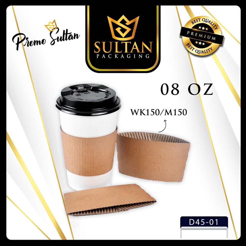 SULTAN - Paper Cup Sleeve - Paper Cup Minuman Anti Panas - 8oz & 12oz - D45 - Image 2