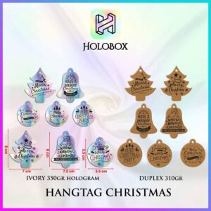 HANGTAG NATAL|MERRY CHRISTMAS|HOLOGRAM|SILVER|HIASAN|AKSESORIS|H140