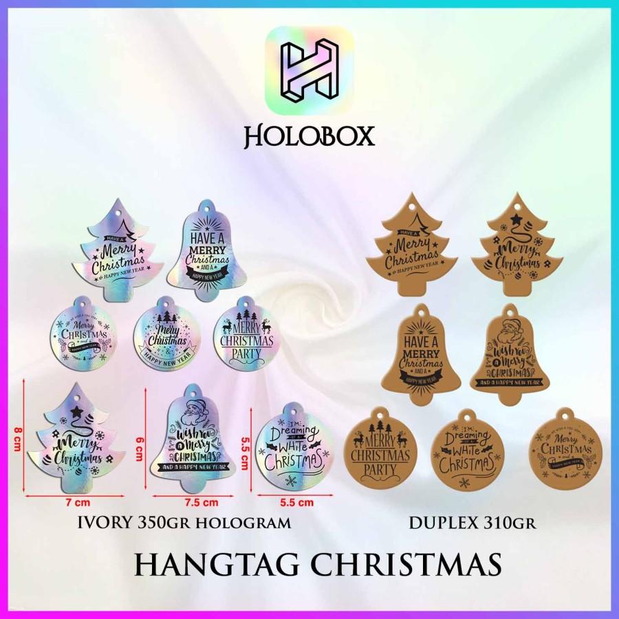 HANGTAG NATAL|MERRY CHRISTMAS|HOLOGRAM|SILVER|HIASAN|AKSESORIS|H140