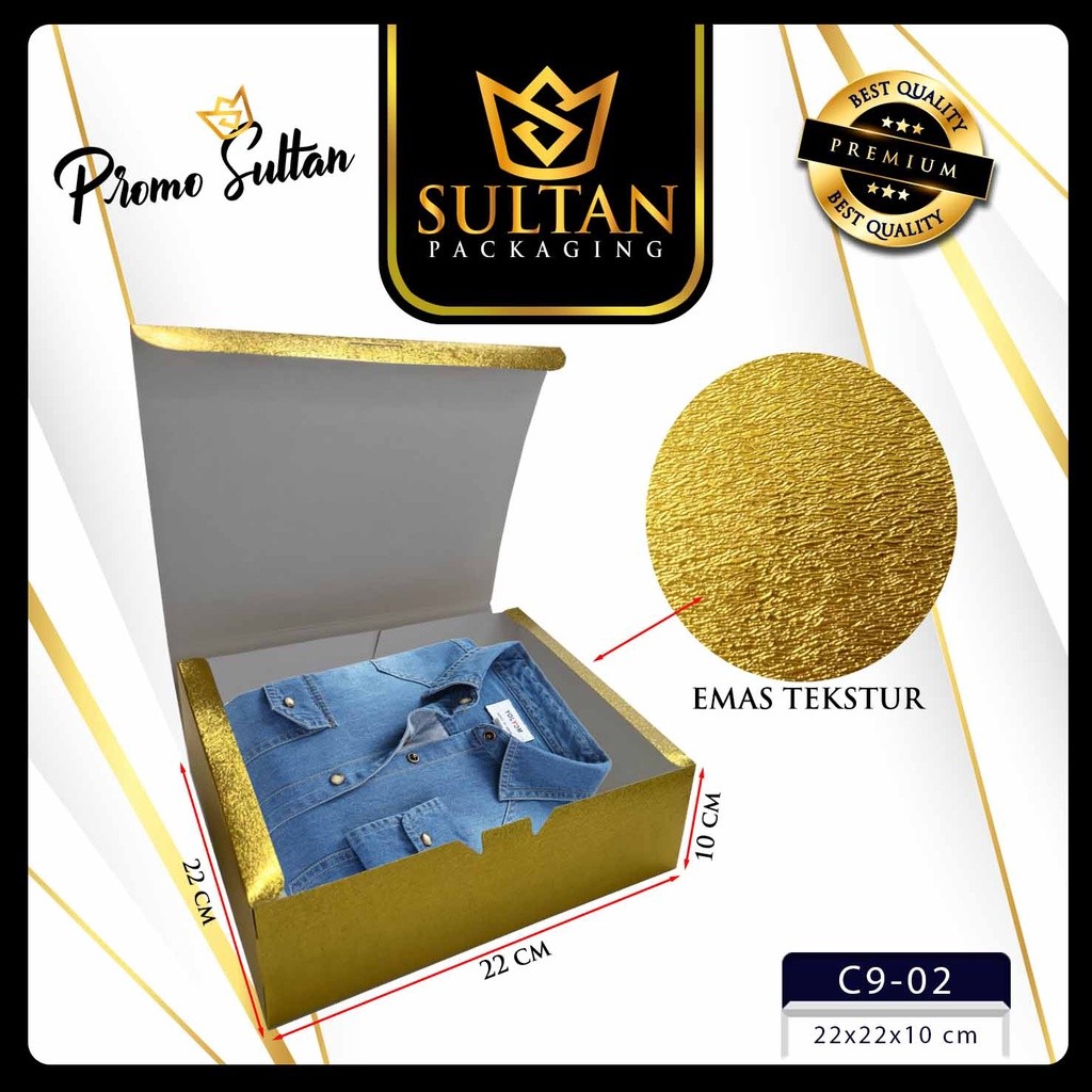 Kotak Kado Hologram - Gift Box Hadiah Hologam Emas - Kotak Hadiah Mewah Motif Hologram Emas - C9 - Image 4