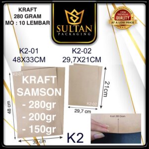 Kertas Samsom - Kertas Coklat A3 + A4 280 Gram Isi 10 Lembar - K2