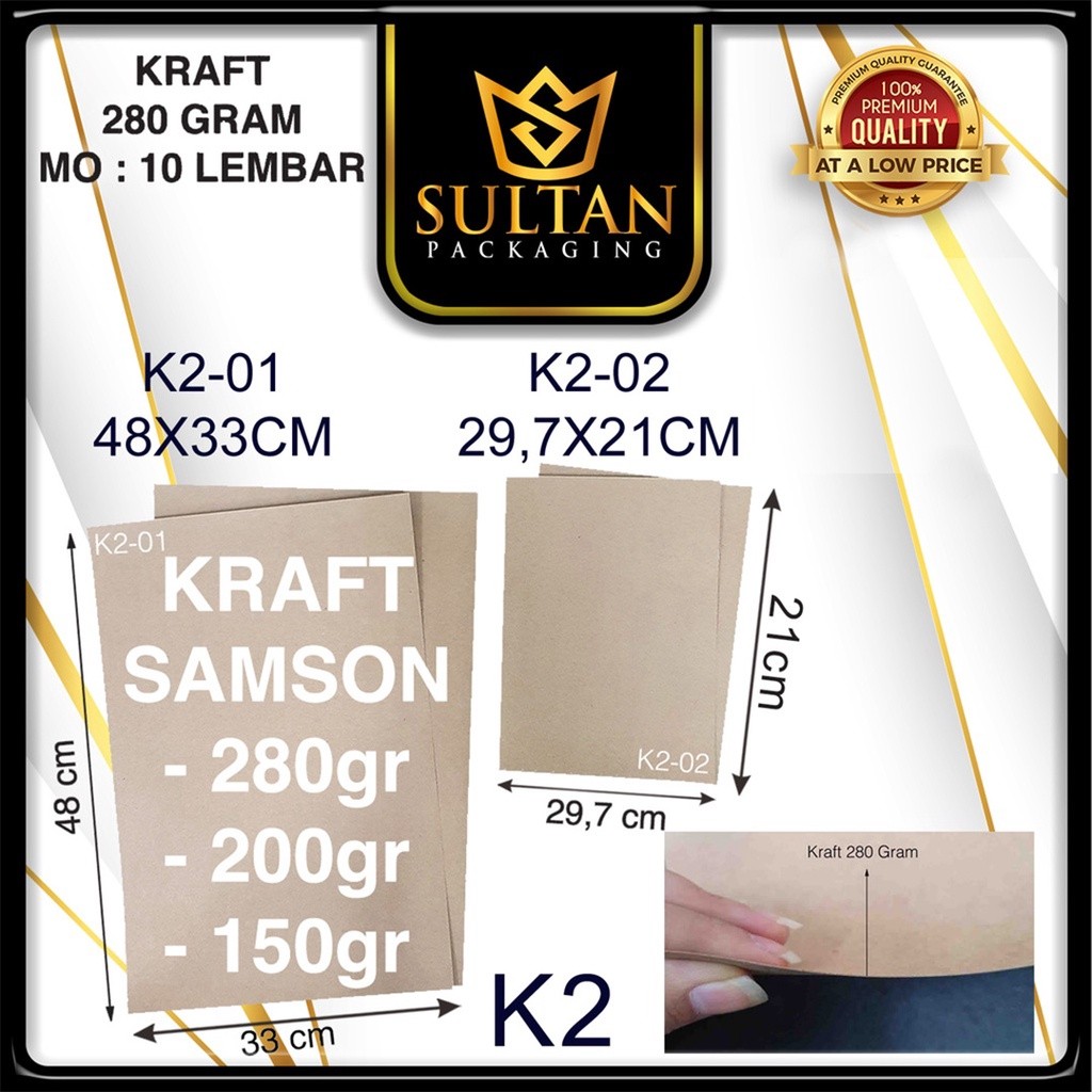 Kertas Samsom - Kertas Coklat A3 + A4 280 Gram Isi 10 Lembar - K2