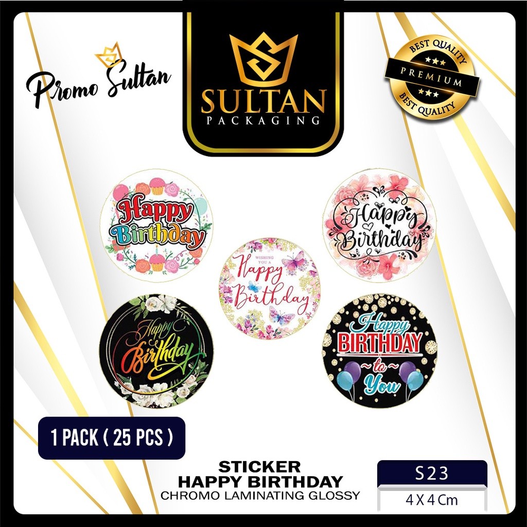 Sticker - Label Sticker Ulang Tahun - Sticker Ucapan Happy Birthday Isi 25 Pcs - S23 - Image 2