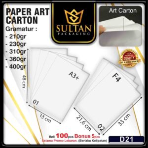 Kertas Art Cartoon - Kertas Art Carton  210/400 Gsm - D21