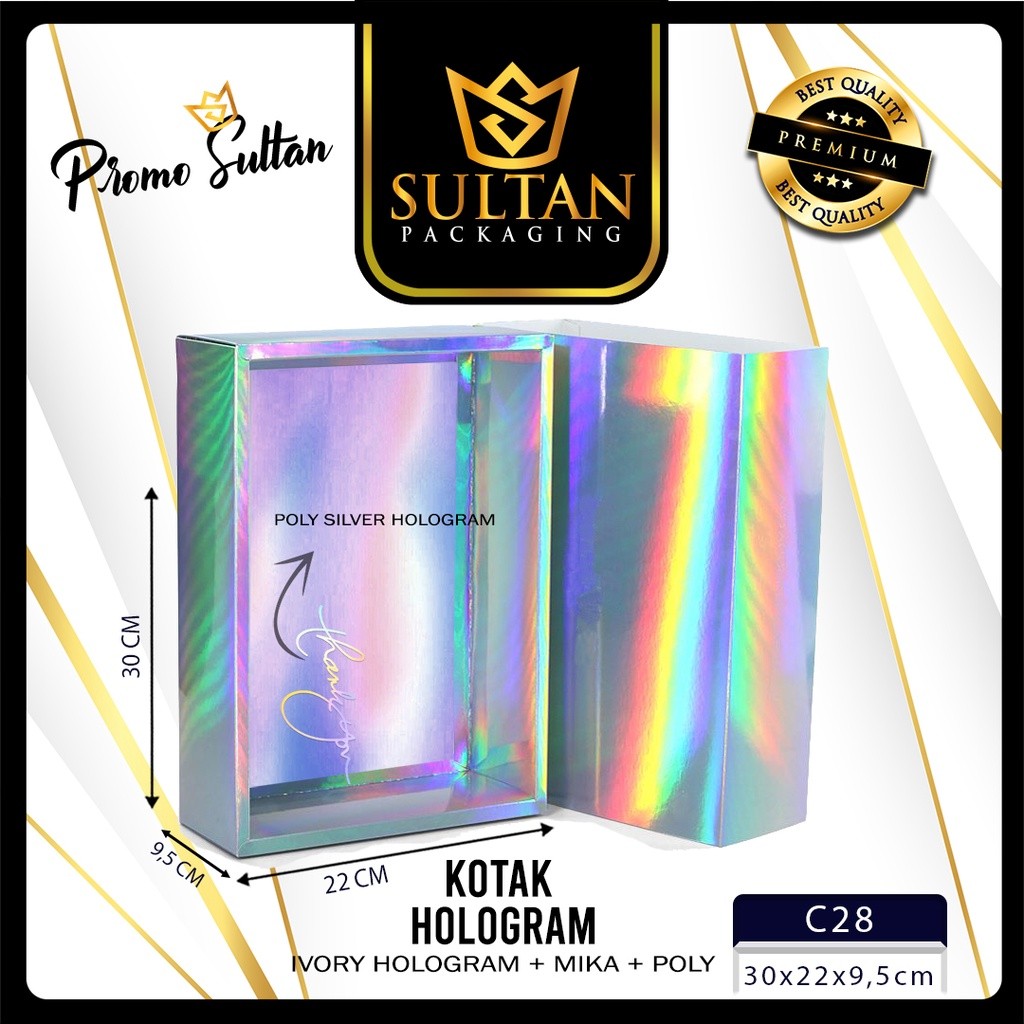 SULTAN - Gift Box Silver Hologram - Kotak Kado Bridesmaid Silver Hologram - C28 - Image 4