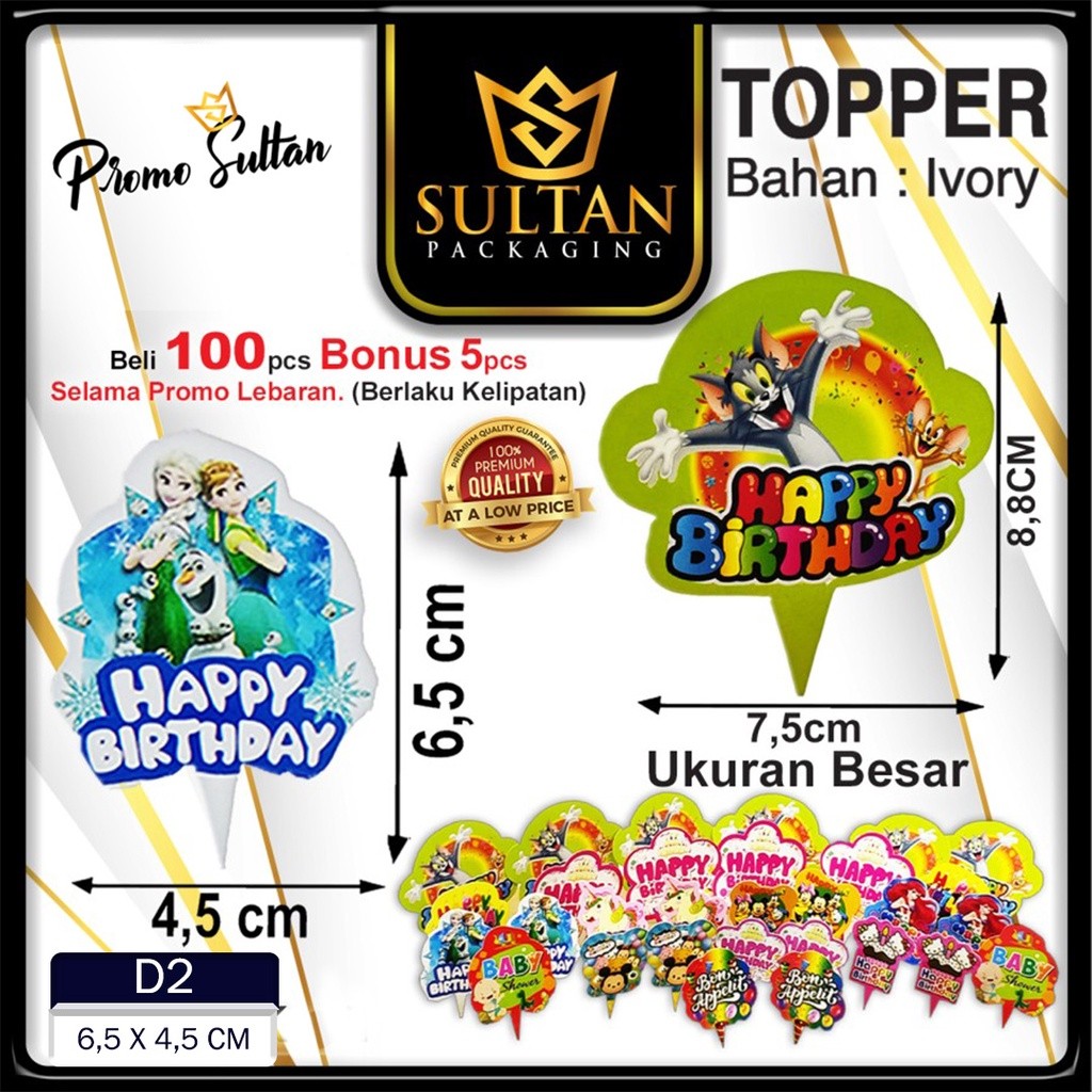 Cake Topper|Topper Kue Karakter|Ivory|Murah|50 Pcs| D2