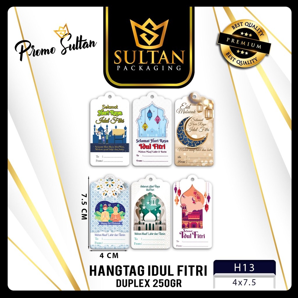 Hangtag|Label Baju|Hangtag IdulFitri|Duplek|Murah|7.5x4|H13
